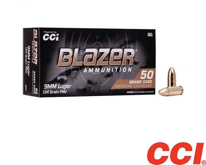 CCI Blazer 9mm 124gr. FMJ 1000rds