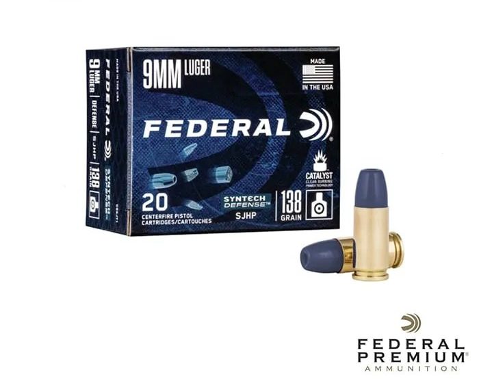 Federal Syntech Defense 9mm 138gr. SJHP 200rds