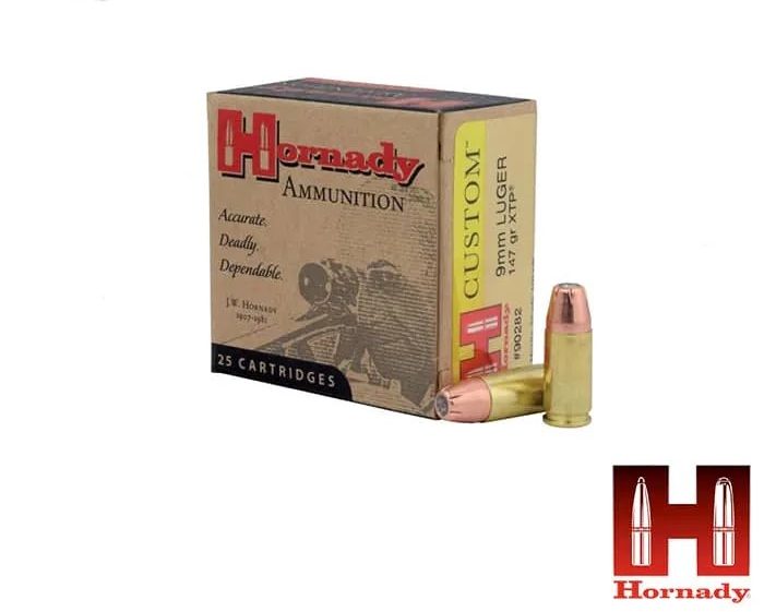 Hornady Custom 9mm 147gr. XTP 25rds