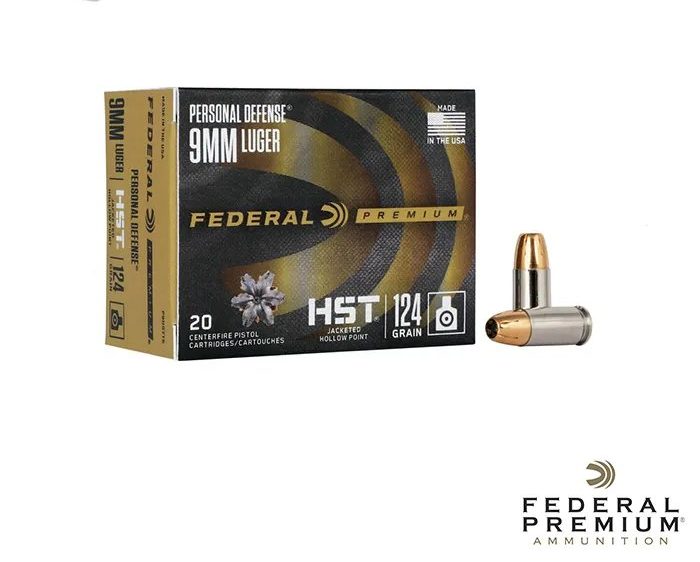 Federal Premium 9mm 124gr. HST HP 50rds