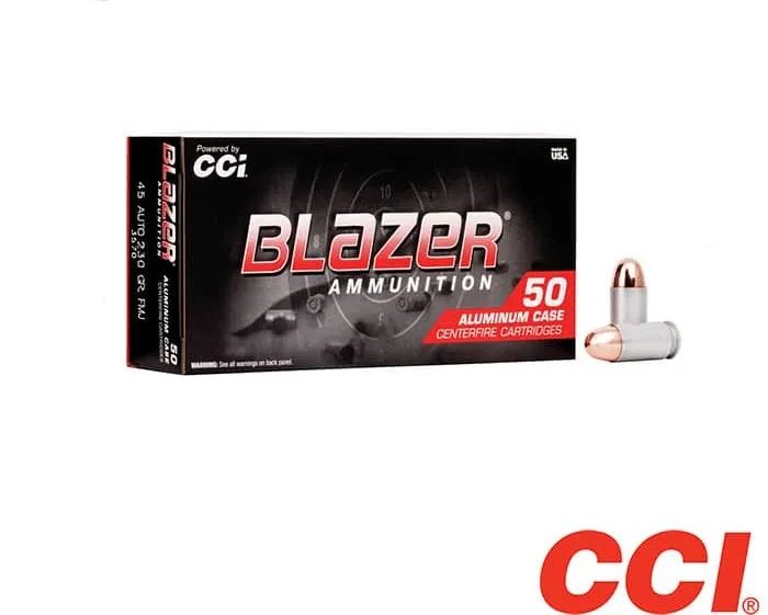 CCI Blazer Aluminum Case .45 ACP 230gr. FMJ (50rds, 500rds & 1000rds)