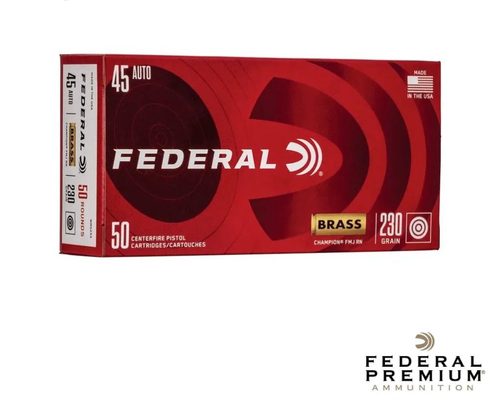 Federal Champion Training .45 ACP 230gr. FMJ (50rds, 500rds & 1000rds)