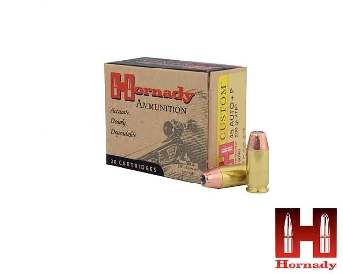 Hornady Custom .45 ACP +P 230gr. XTP (20rds & 200rds)