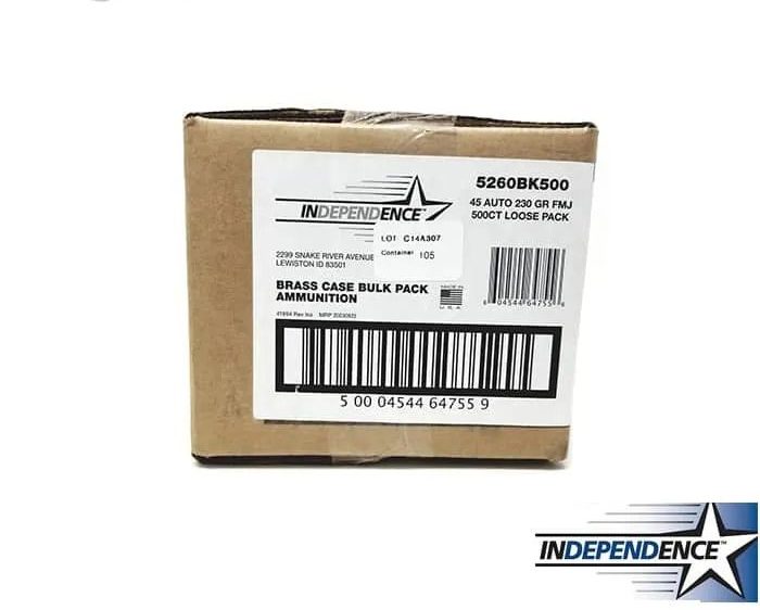 CCI Independence Bulk .45 ACP 230gr. FMJ 500rds