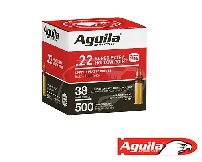 Aguila Super Extra .22LR 38gr. HP (500rds & 2000rds)
