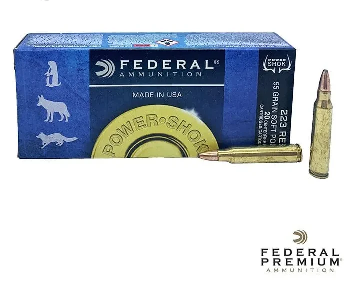 Federal Power-Shok .223 Rem 55gr. JSP (20rds & 200rds)