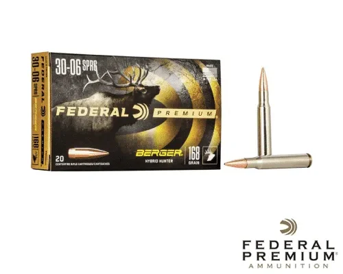 Federal Premium .30-06 Springfield 168gr. Berger Hybrid (20rds & 200rds)