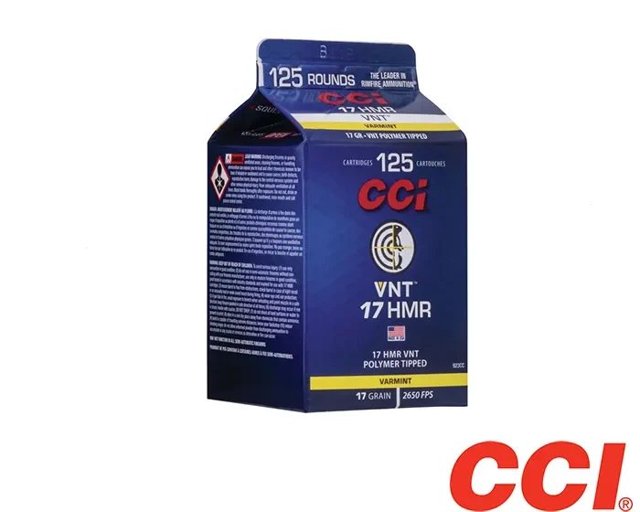 CCI VNT .17 HMR 17gr. PT (125rds & 1250rds)