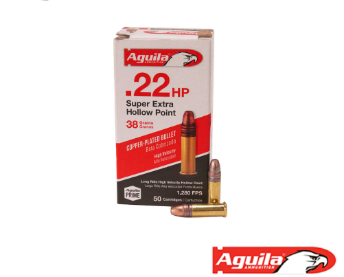 Aguila Super Extra .22LR 38gr. HP (50rds & 2000rds)