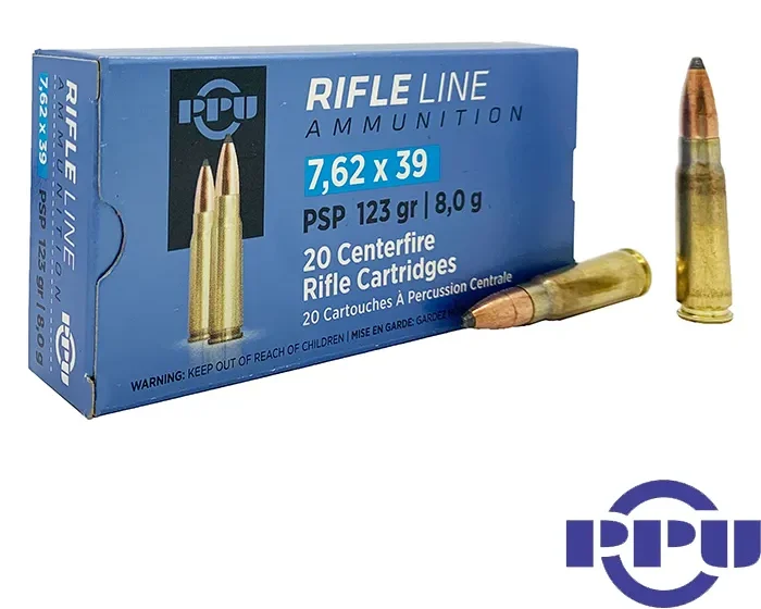 PPU 7.62×39 123gr. PSP (20rds & 1000rds)