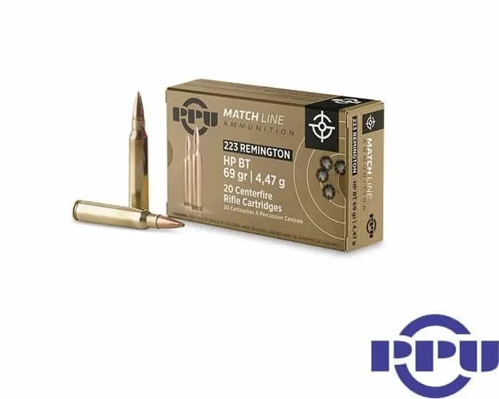 PPU Match .223 Rem 69gr. HPBT (20rds & 200rds)