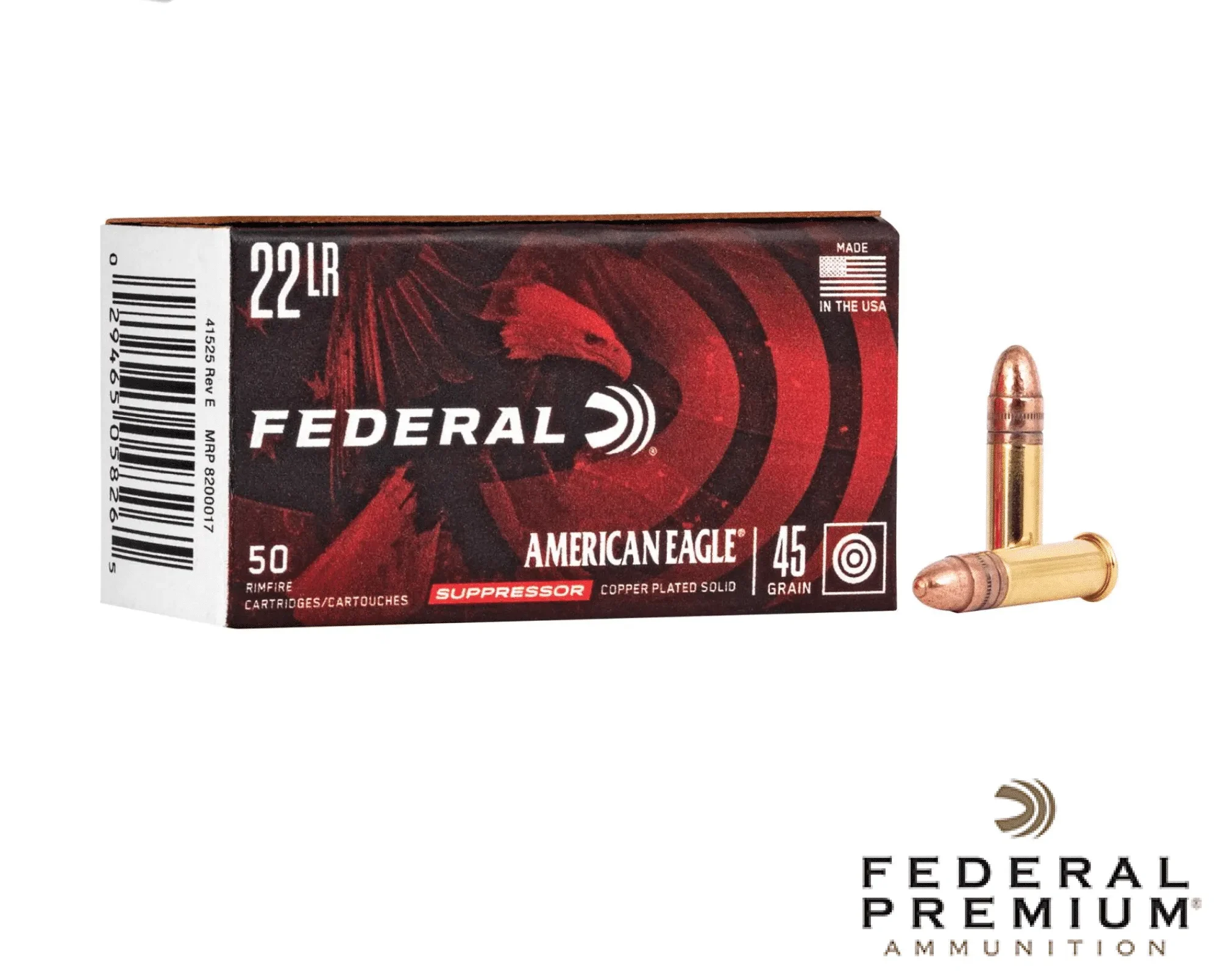 Federal American Eagle Suppressor .22LR 45gr. CPRN (50rds & 500rds)
